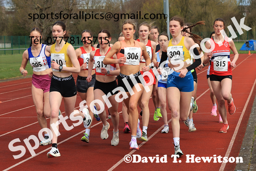 Womens Under-17s Young Athletes 5k, 2026 Northern Mens 12 and Womens 6 Stage Road Relays and Young Athletes 5k, Sheepmount Stadium, Carlisle. Photo: David T. Hewitson/Sports for All Pics